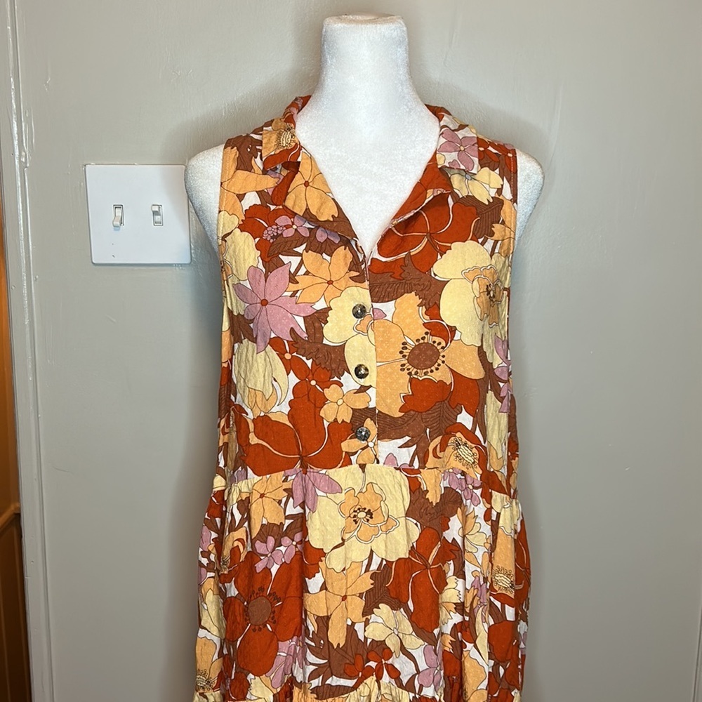 Show Me Your MuMu Groovy Collared Mini Dress in Party Poppy Size Small - Picture 3 of 8